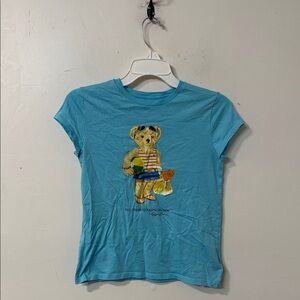 Polo Ralph Lauren Aqua Kids T-Shirt with Bear Graphic